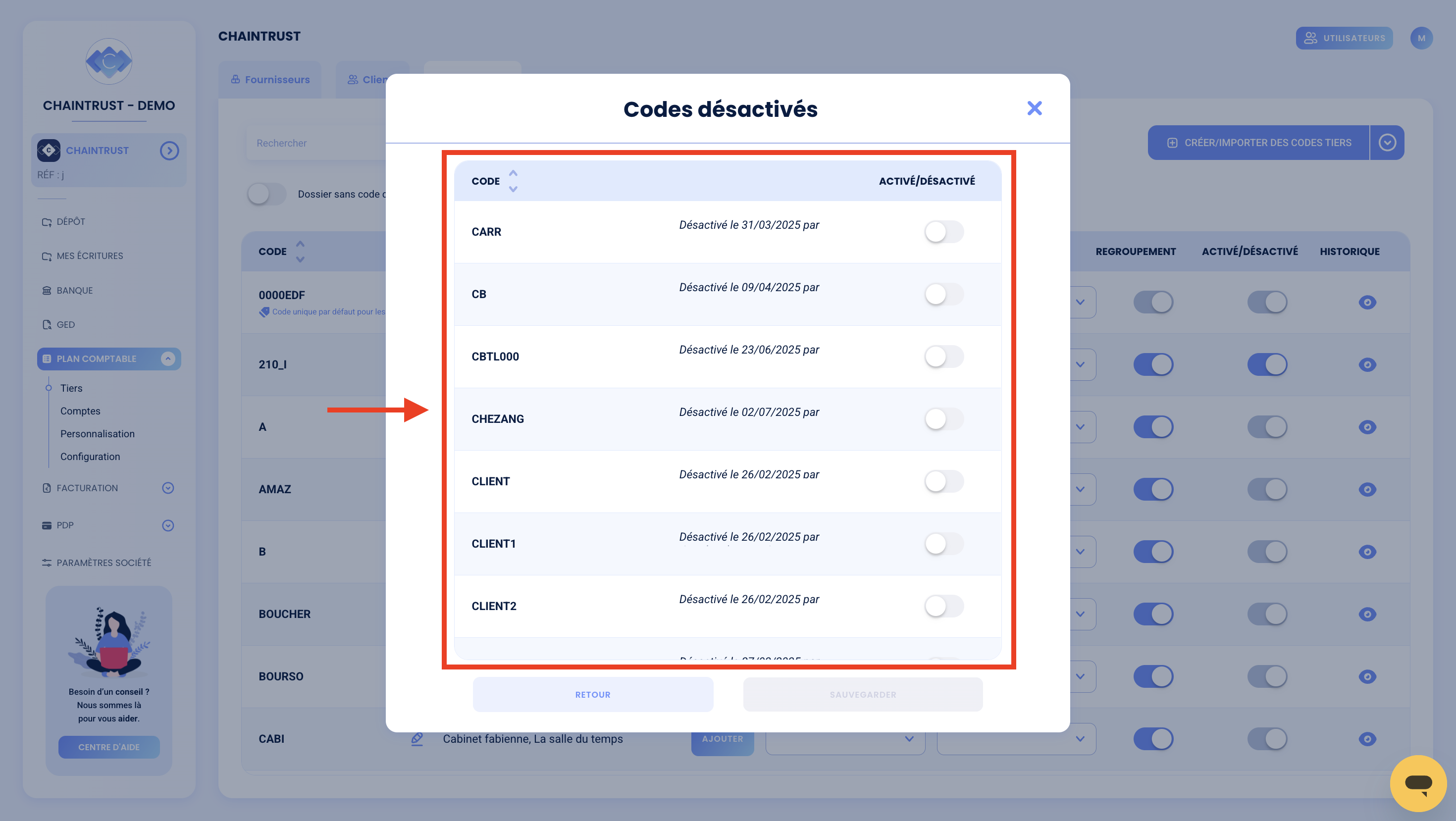 Retrouver ou réactiver-un-code-tiers-désactivé-chaintrust-05.png